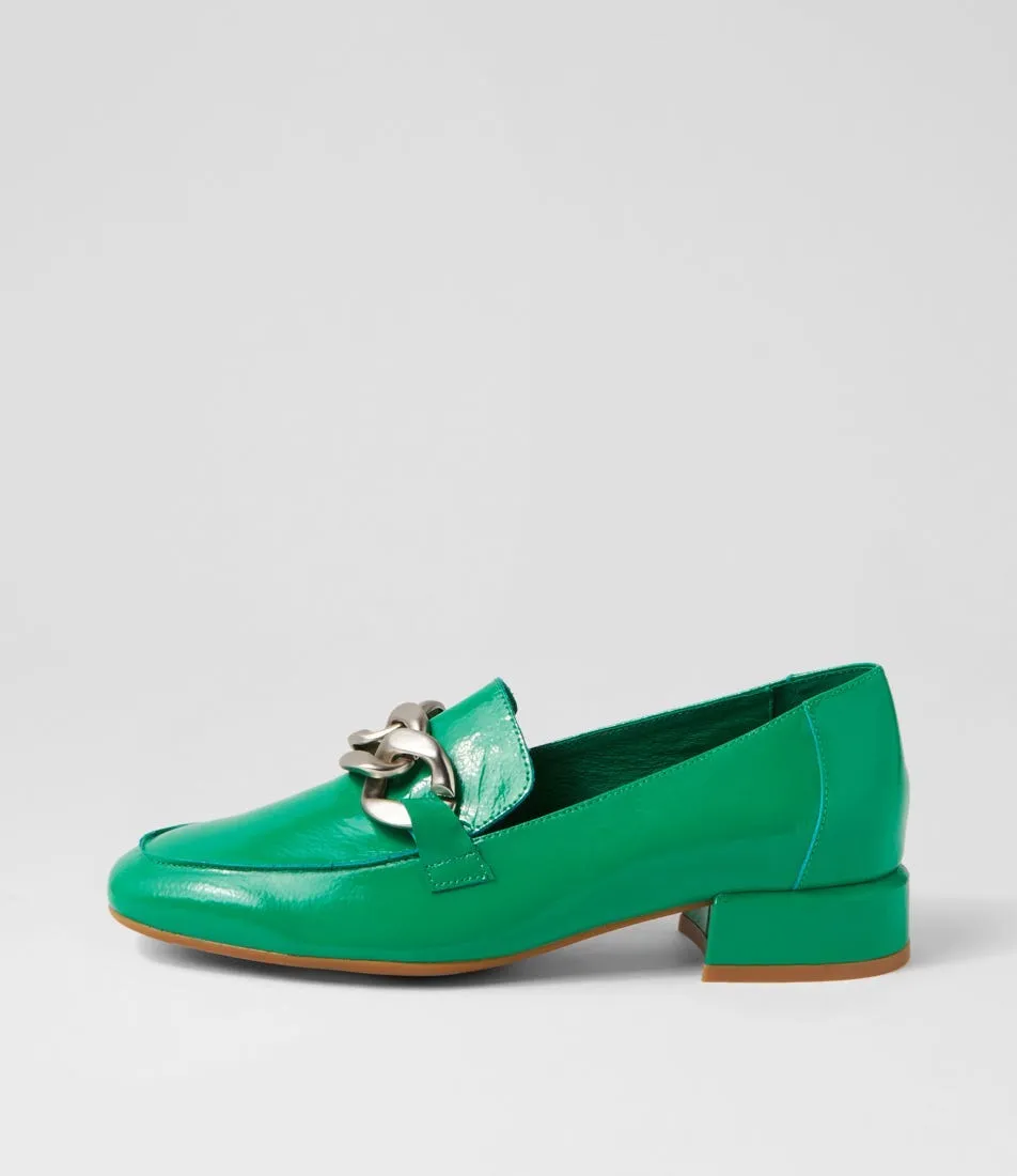 DJANGO & JULIETTE Vivandy Bright Emerald Patent Leather Heels