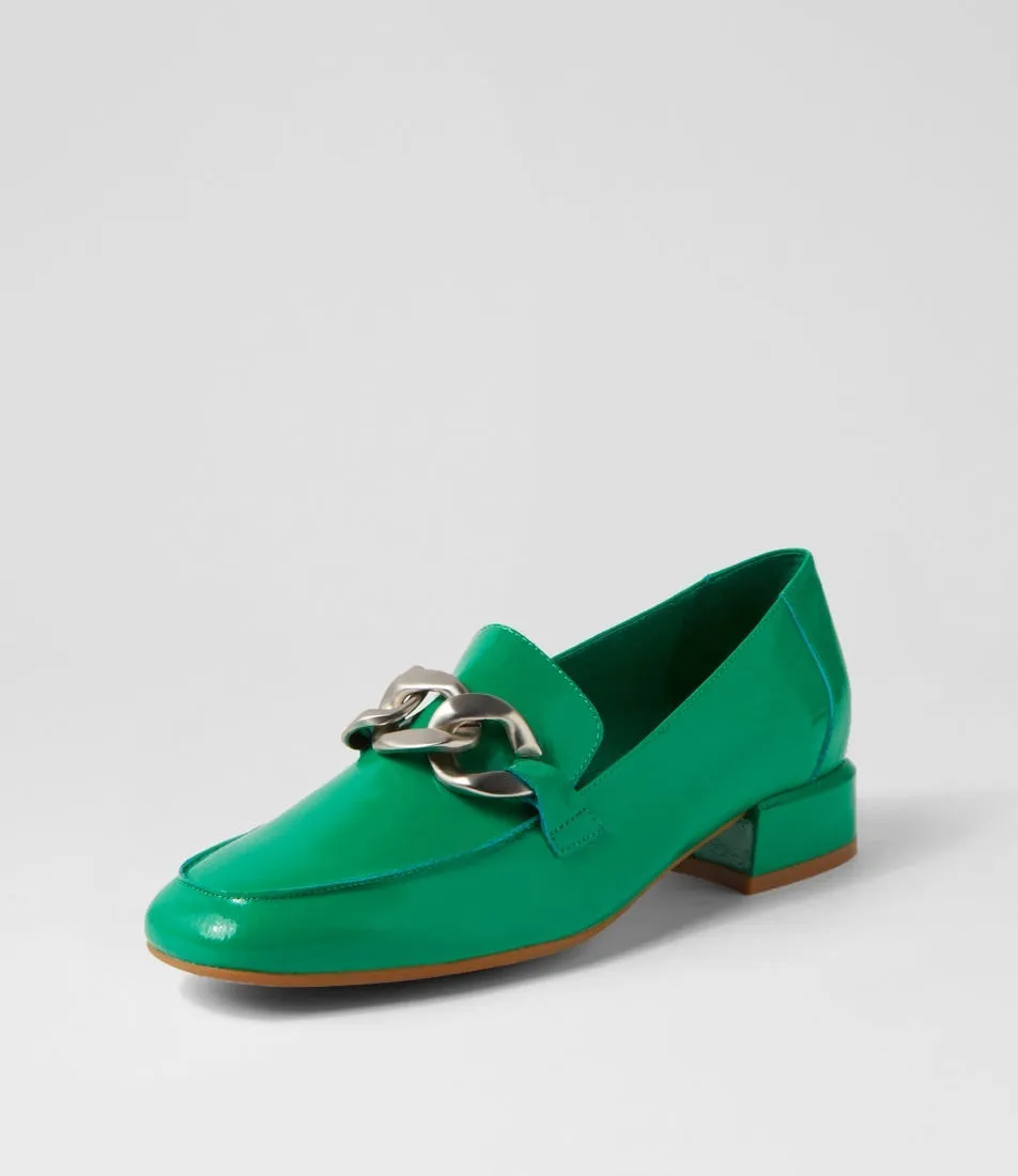 DJANGO & JULIETTE Vivandy Bright Emerald Patent Leather Heels