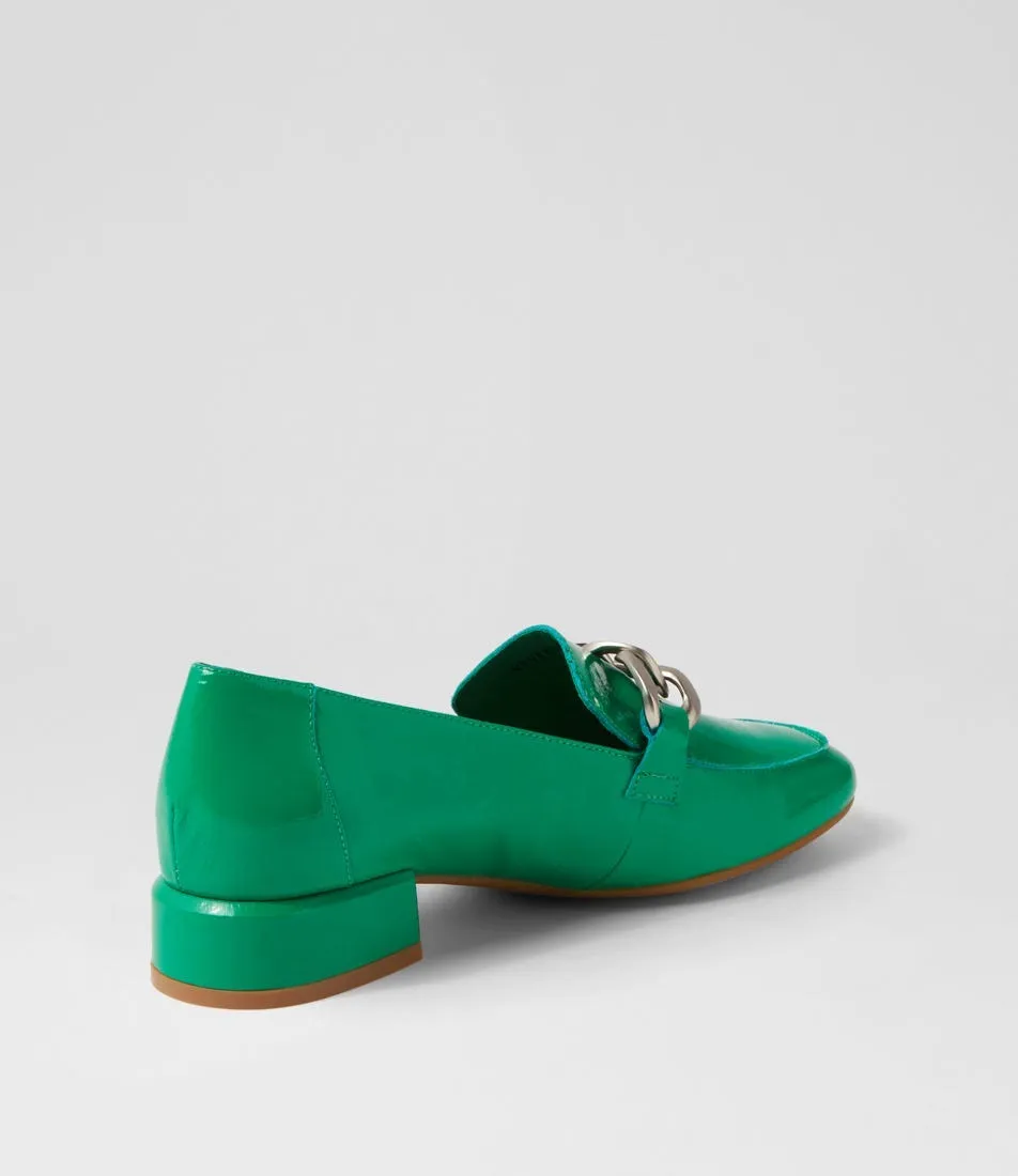 DJANGO & JULIETTE Vivandy Bright Emerald Patent Leather Heels