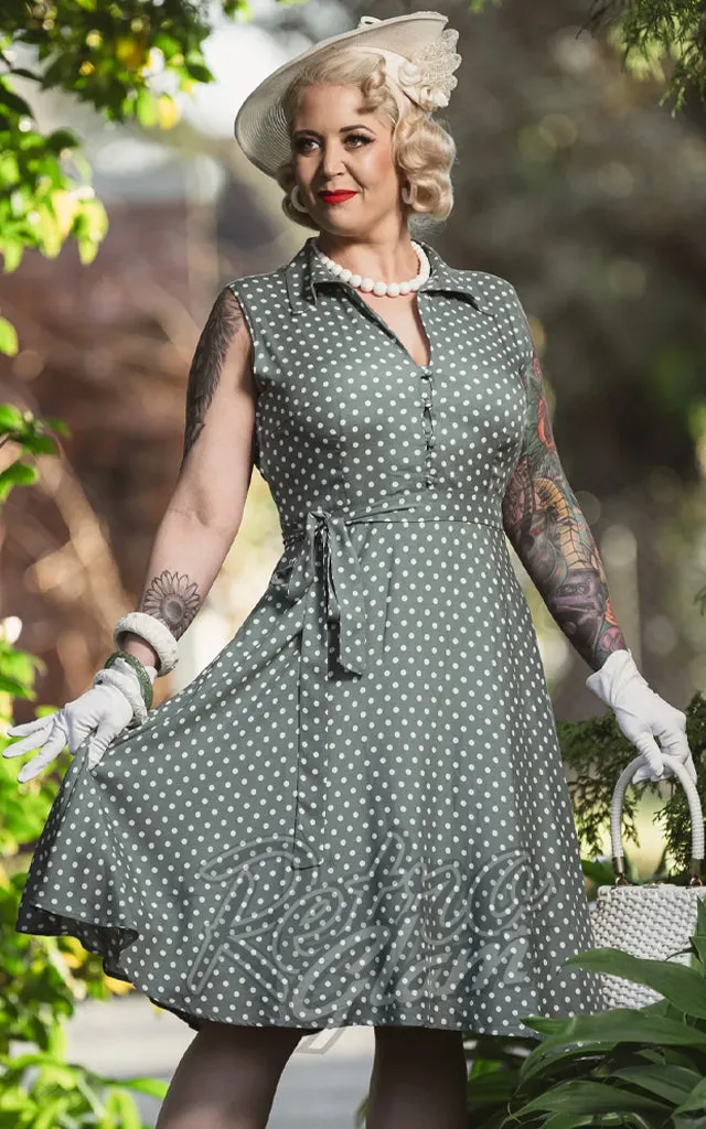 Green Polka Dot Poppy Shirt Dress