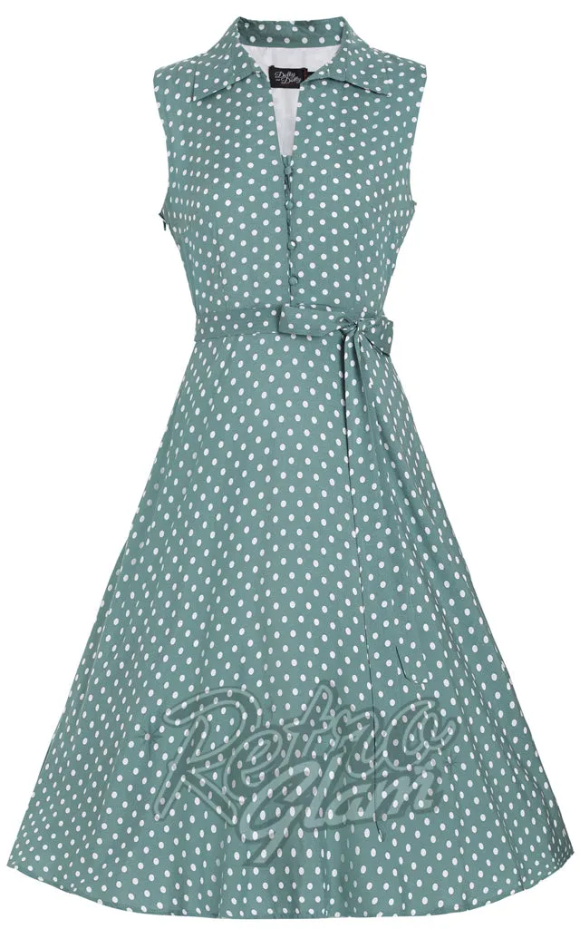 Green Polka Dot Poppy Shirt Dress