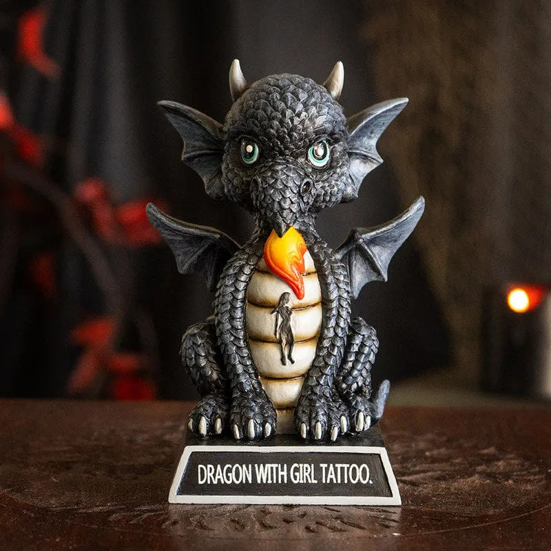 Dragon with a Girl Tattoo Figurine