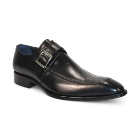 Garda Men's Shoes Black Leather Monkstraps Oxfords D1027