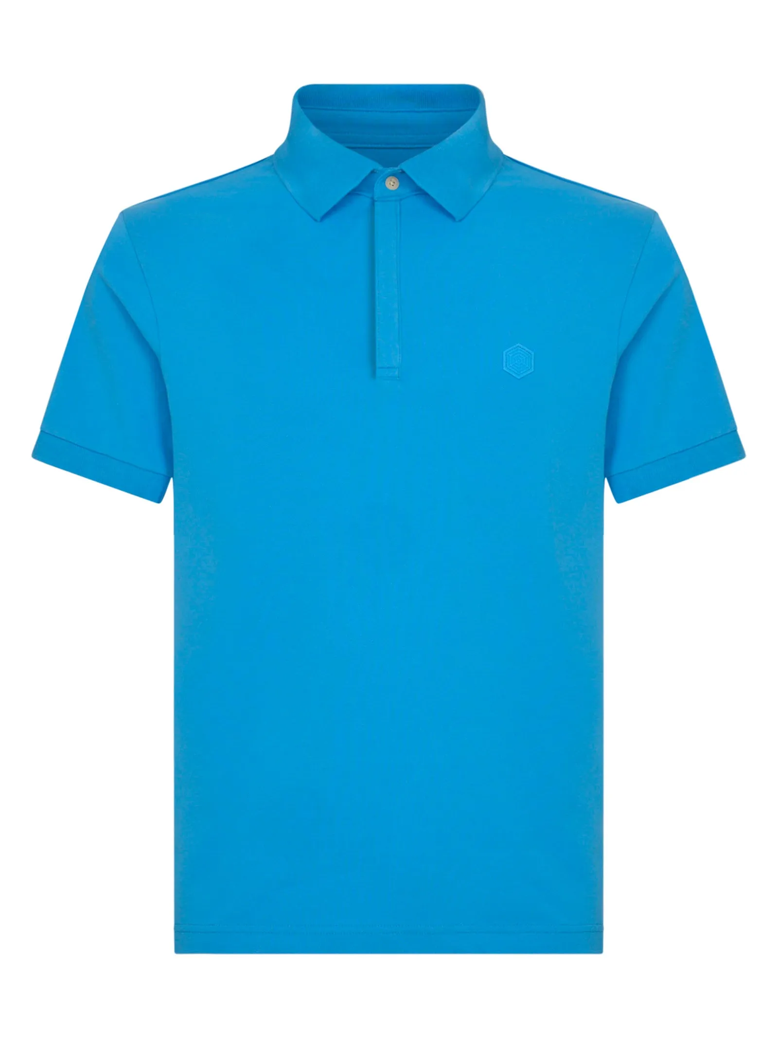 Polo in Eco Cotton Piqué Stretch - Ibiza Blue