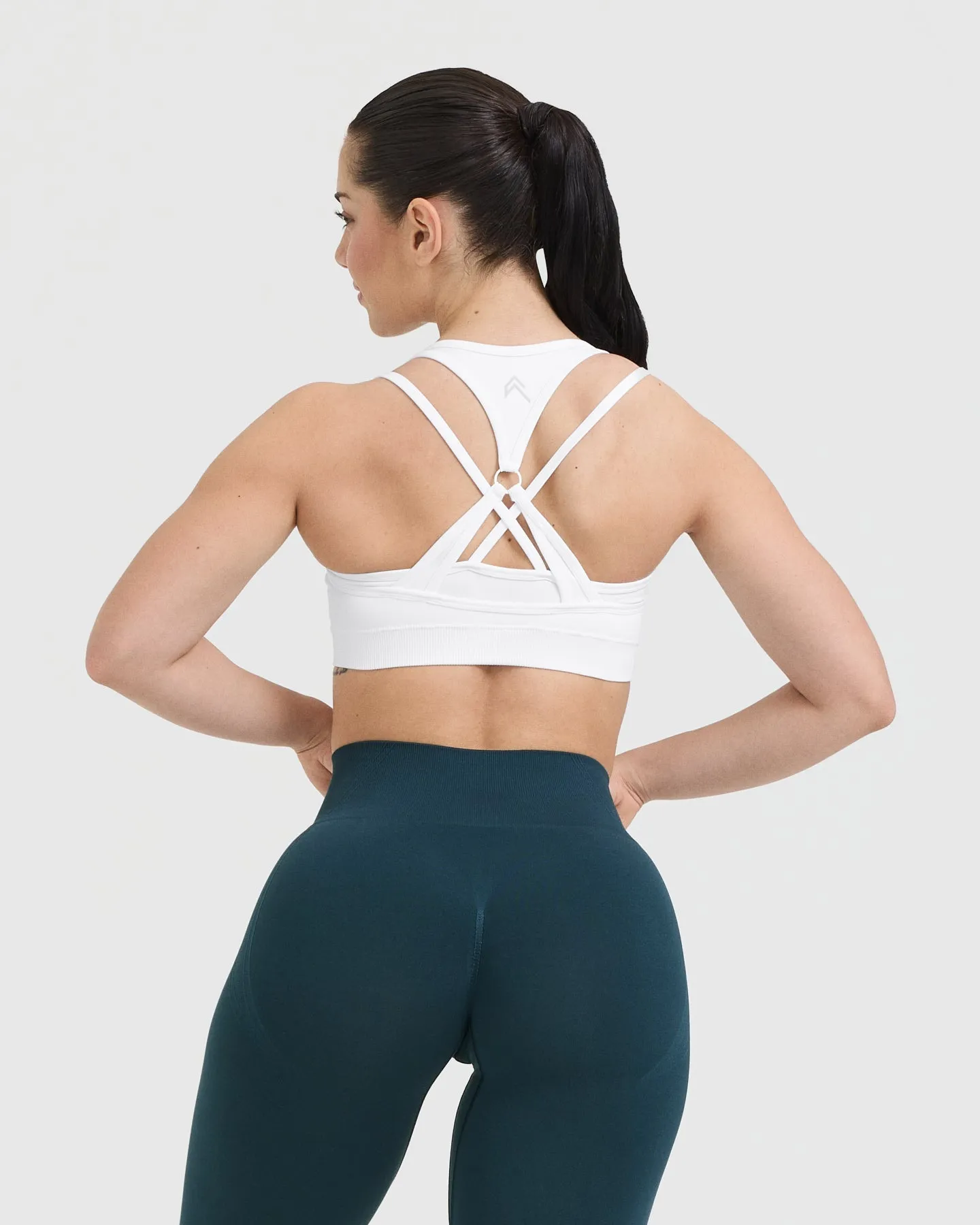 White Layered Seamless Sports Bra