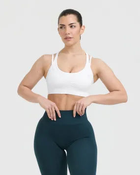 White Layered Seamless Sports Bra