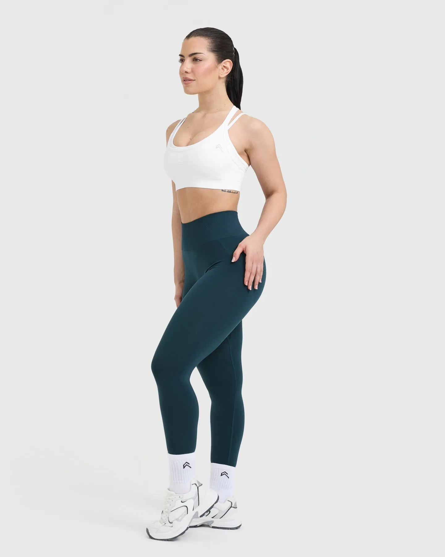 White Layered Seamless Sports Bra