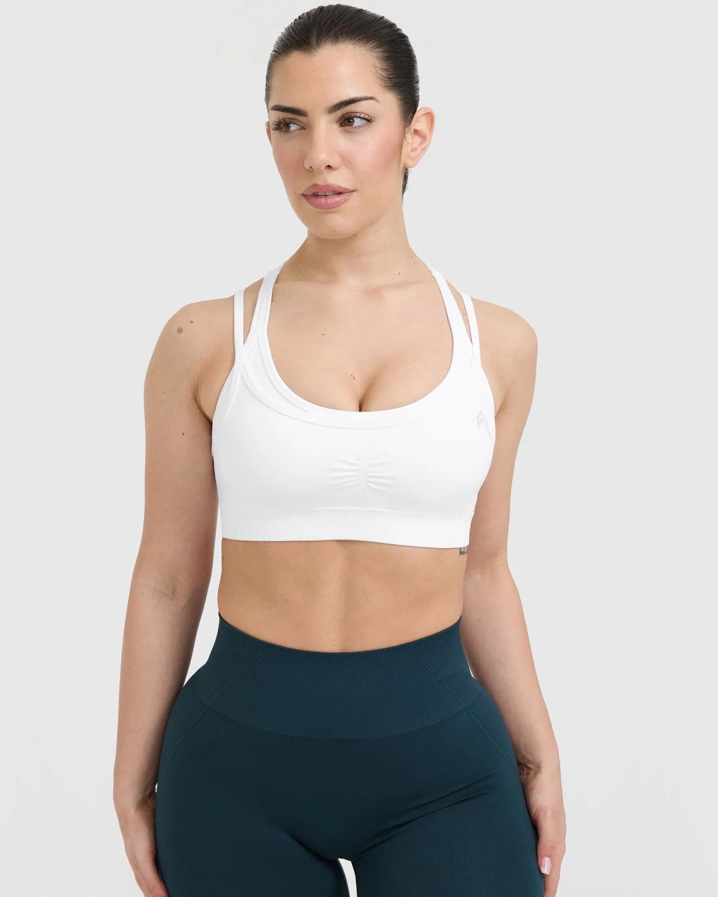 White Layered Seamless Sports Bra