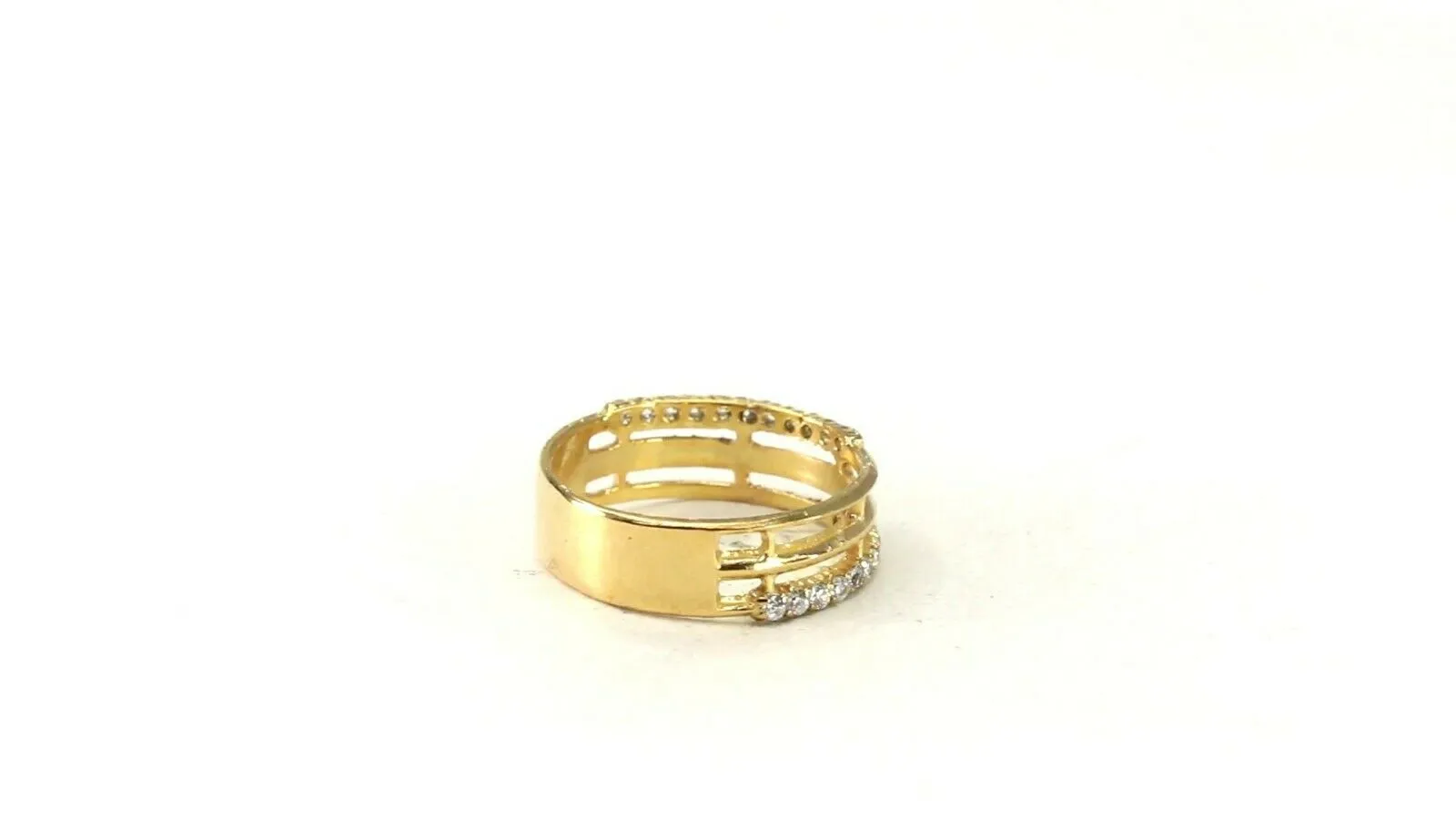 22k Solid Gold Band Ring for Women with Elegant Charm - Size 7.5 - RESIZABLE r2928mon