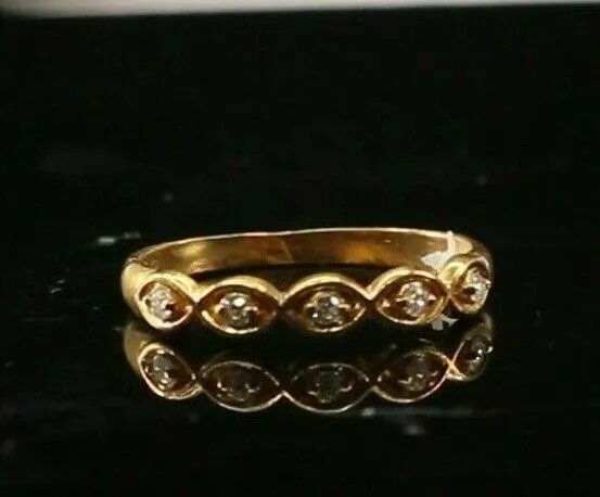 Solid Gold Ring Elegant Ladies Charm Band 7.5 Resizable