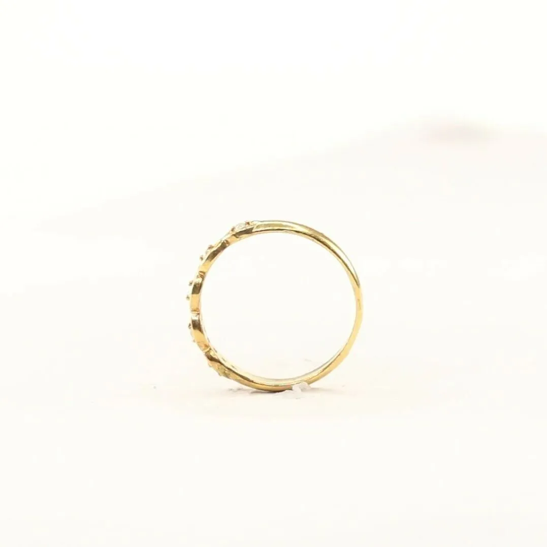 Solid Gold Ring Elegant Ladies Charm Band 7.5 Resizable