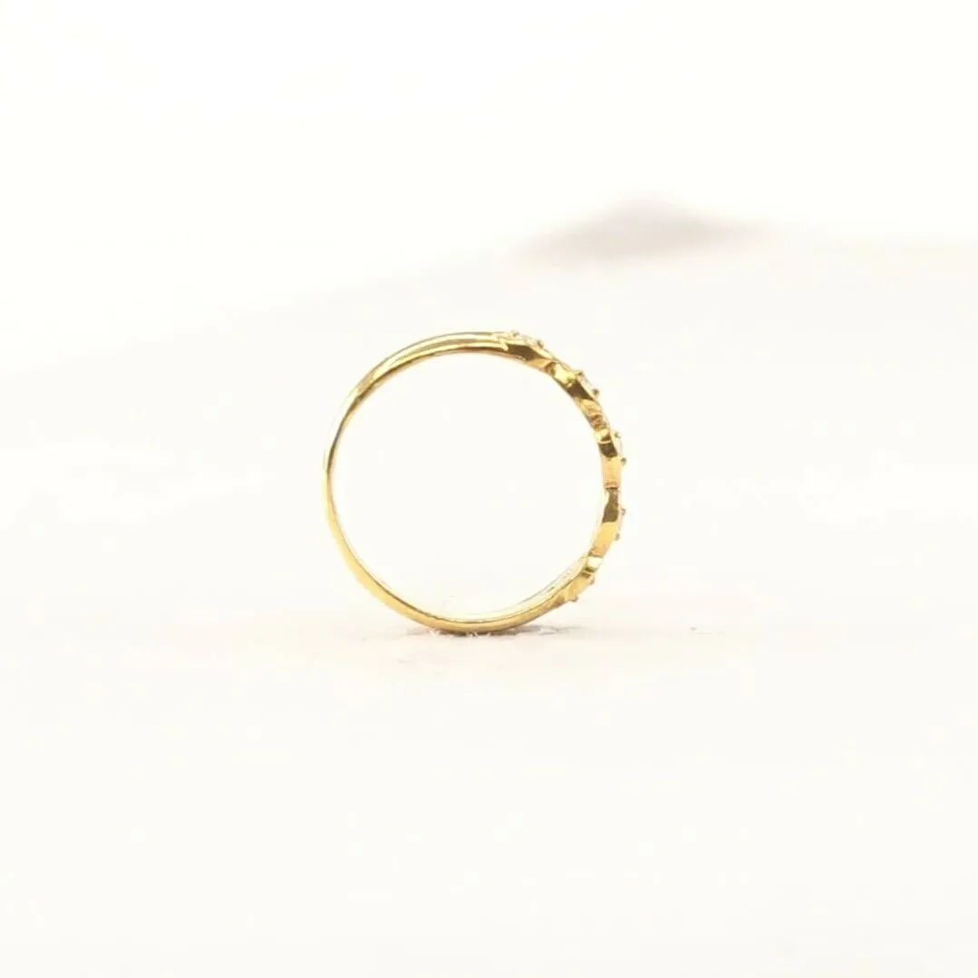 Solid Gold Ring Elegant Ladies Charm Band 7.5 Resizable