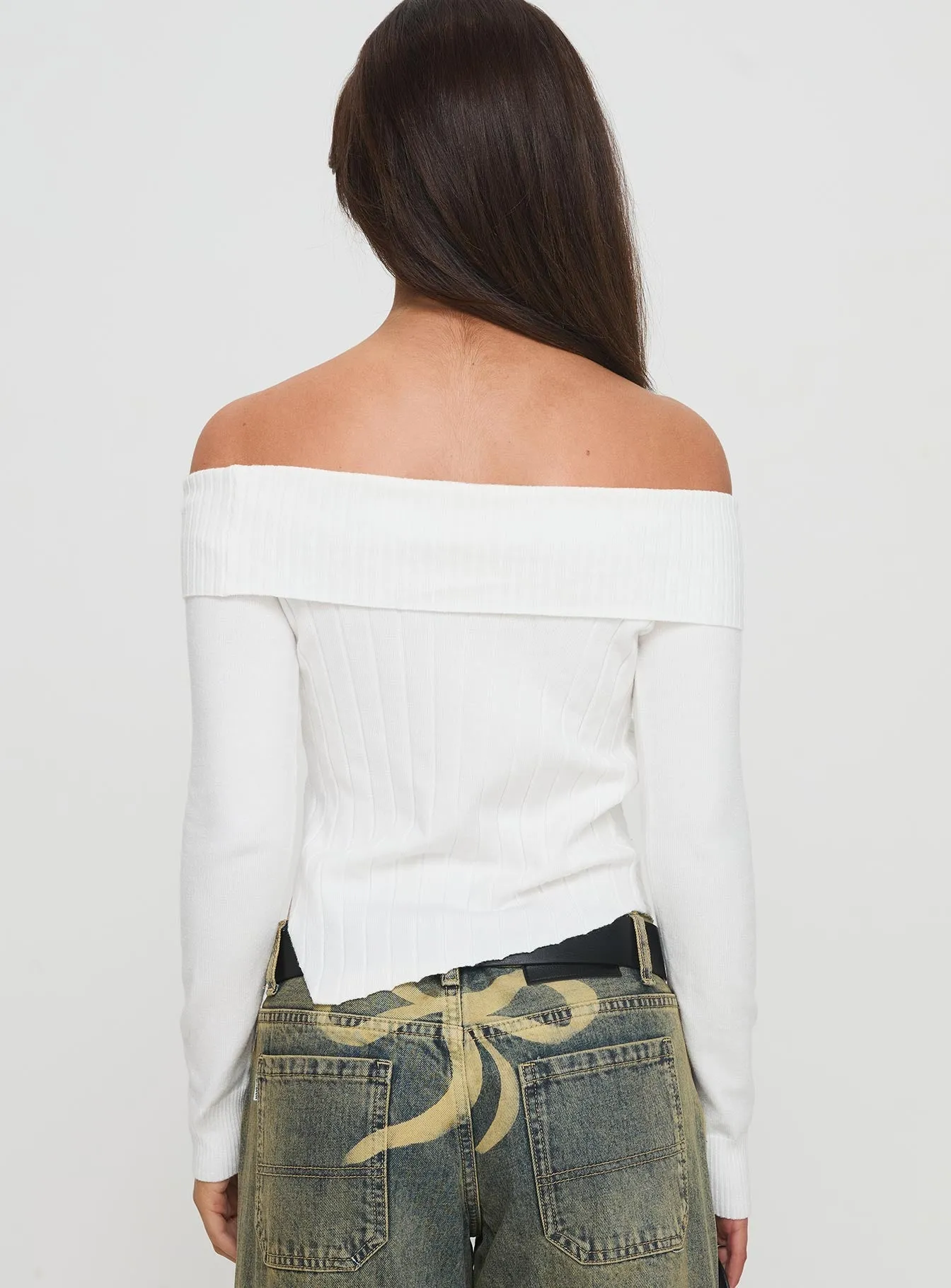 White Brisa Long Sleeve Top