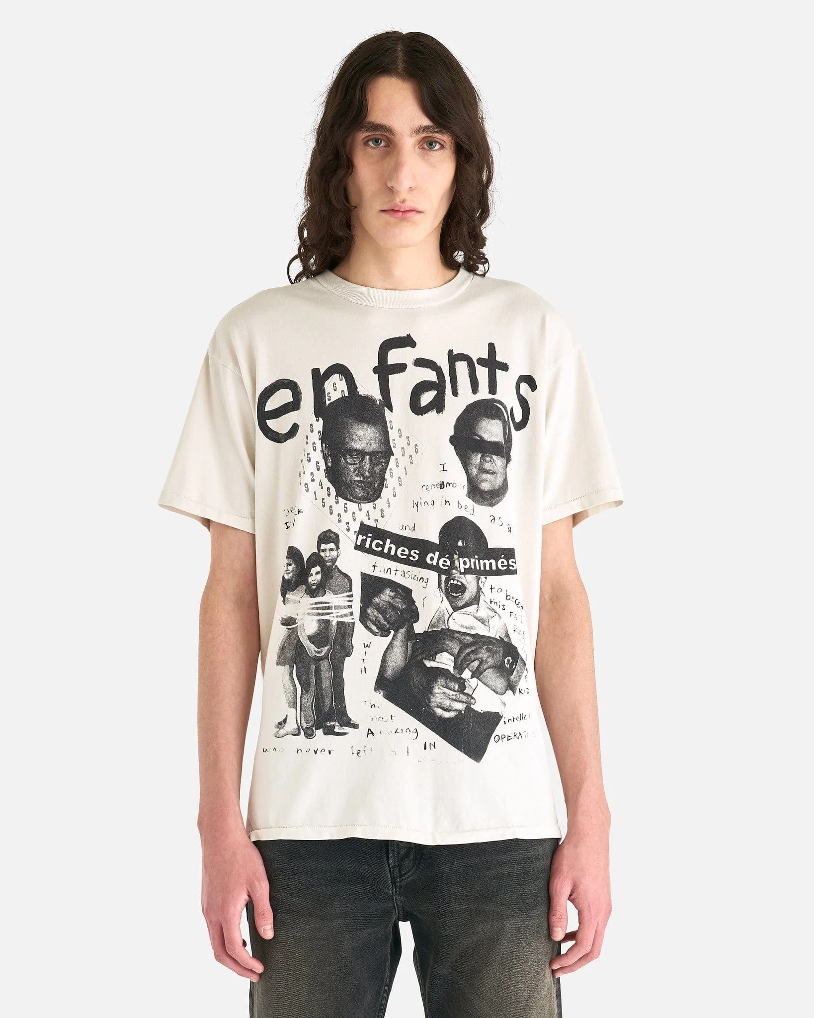 Enfants Riches Deprimes Fat Kid T-Shirt in Faded Ivory