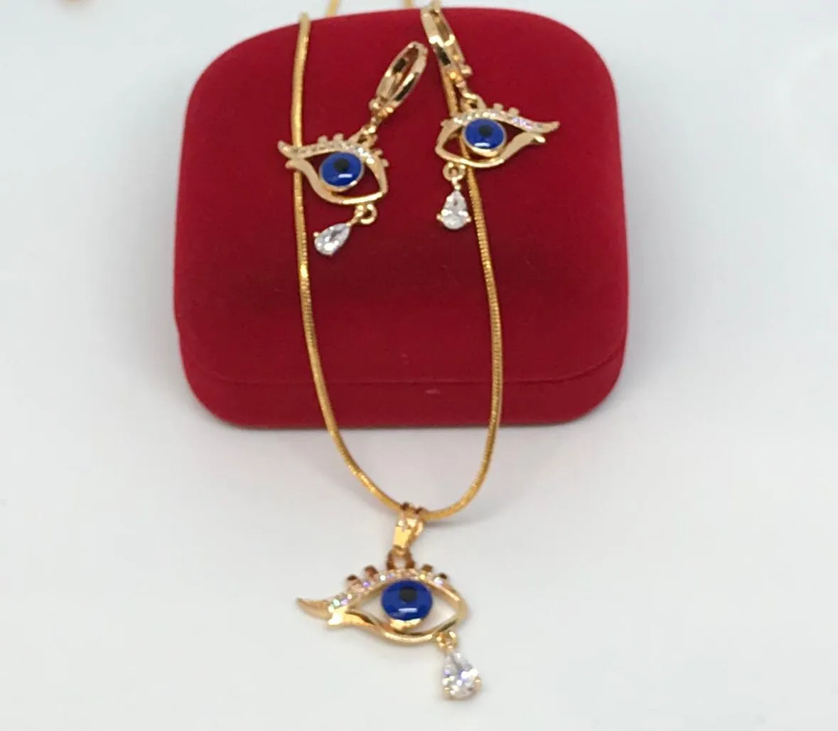 Evil eye gold pated set