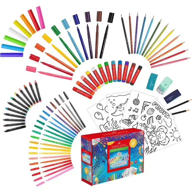 Faber-Castell 80pc Ultimate Creativity Set Book/Pencils/Markers/Pastels/Crayons/Clay