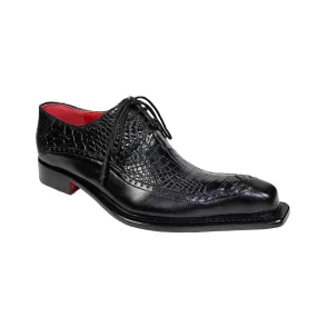 Finley Men's Shoes Black Leather Alligator Oxfords FX1013