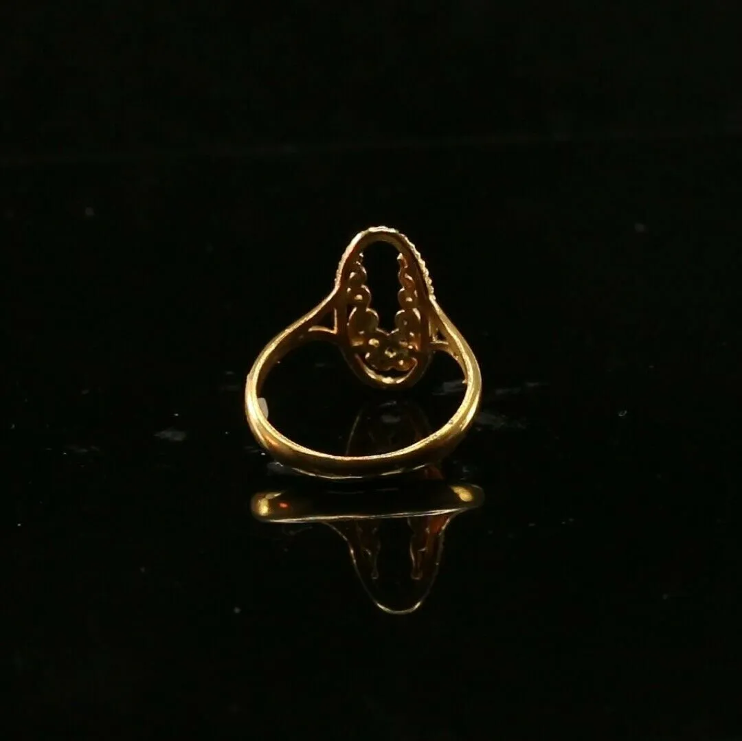 22k Solid Gold Ring for Women with Elegant Charm - Floral Design, Size R2032 mon