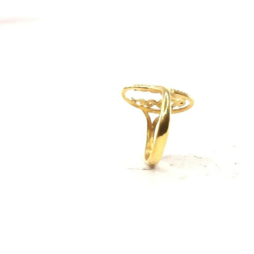 22k Solid Gold Ring for Women with Elegant Charm - Floral Design, Size R2032 mon