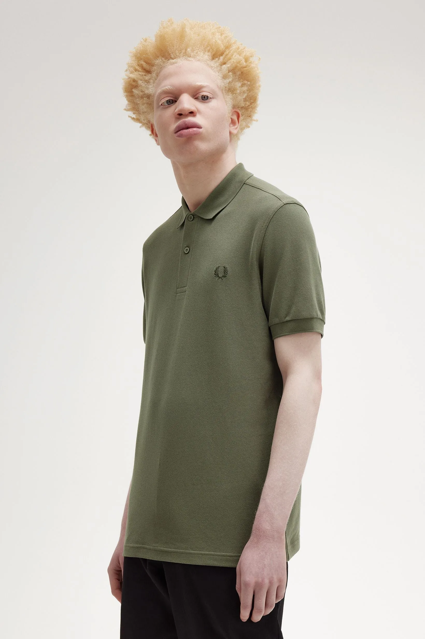 Fred Perry Plain Polo Shirt Laurel/Green