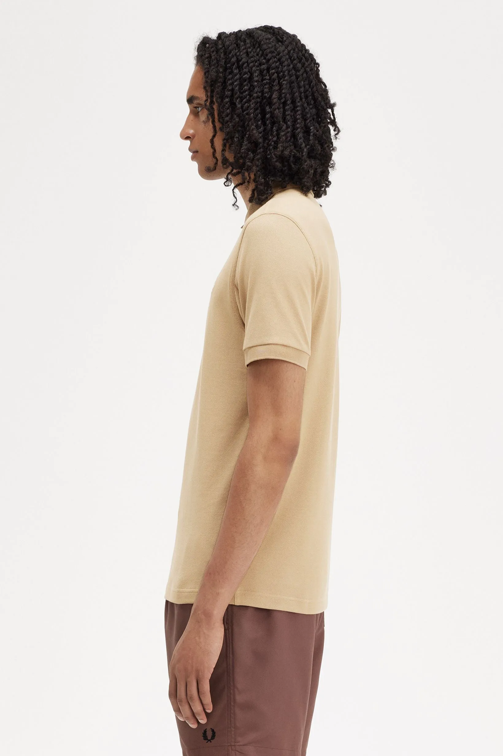 Fred Perry Plain Polo Shirt Stone/Oatmeal