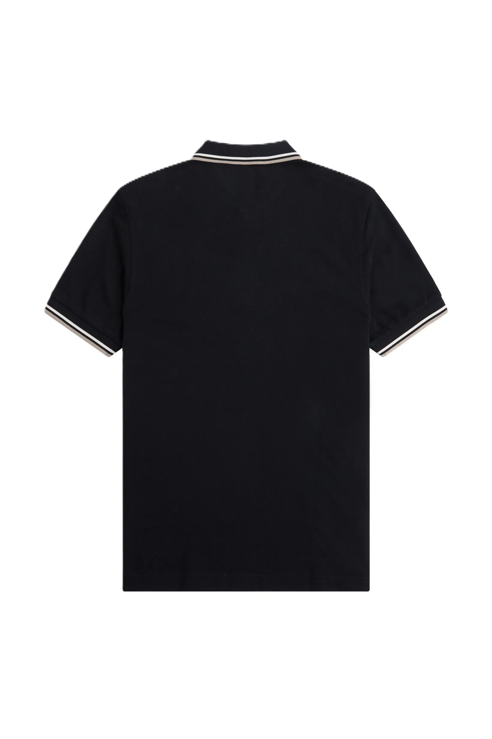 Fred Perry Twin Tipped Polo Shirt Blk/SnWhi/WrmGry