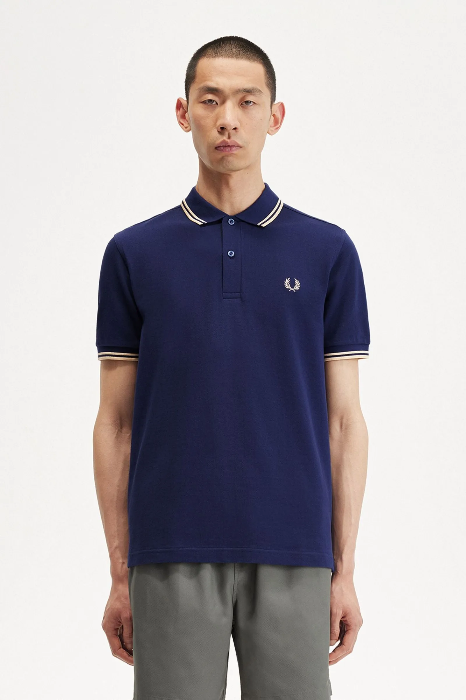 Fred Perry Twin Tipped Polo Shirt FrNavy/Ice Cream