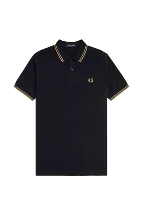 Fred Perry Twin Tipped SS Polo Black/Gold