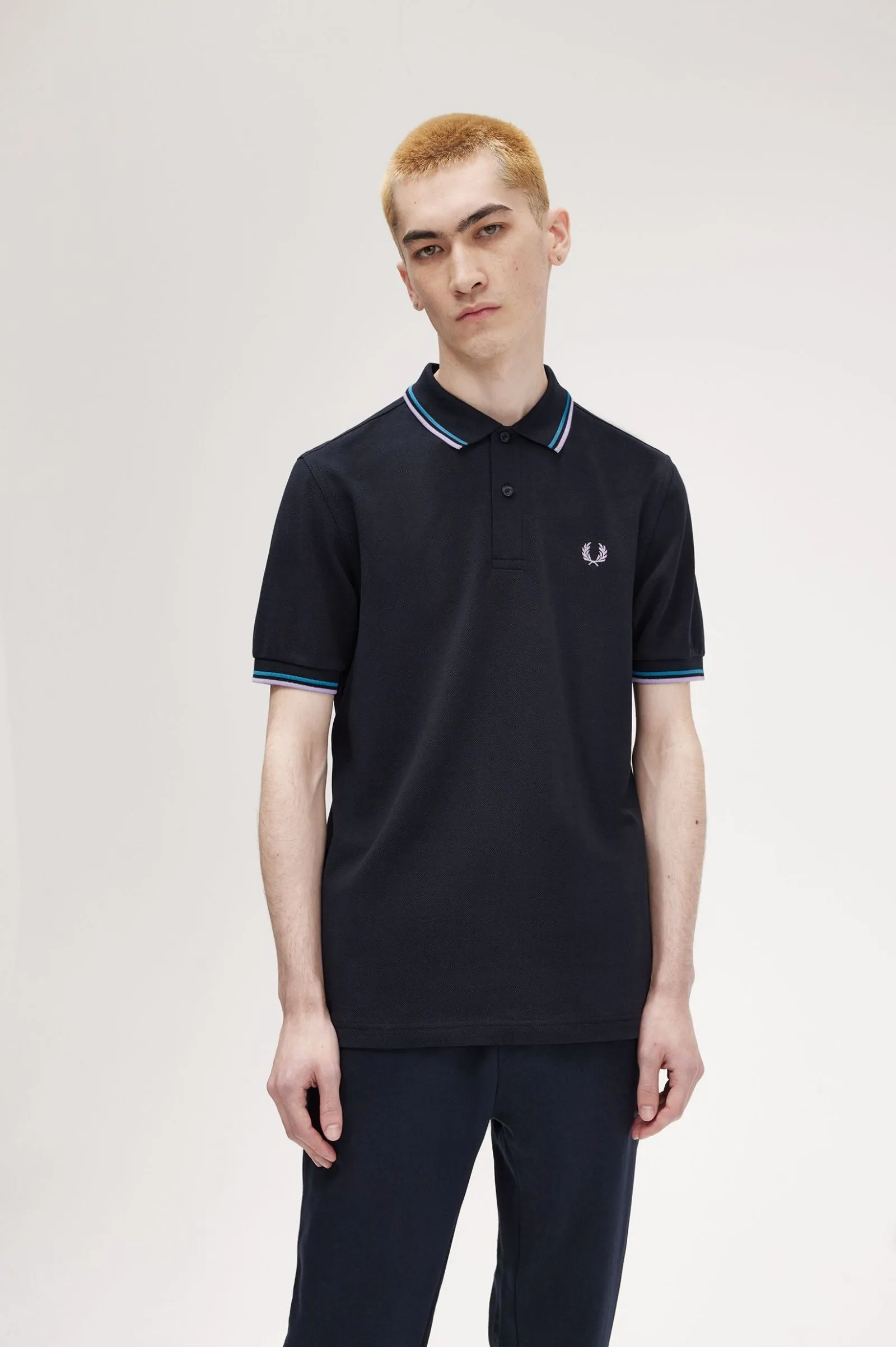 Fred Perry Twin Tipped SS Polo Navy/Blue/Violet