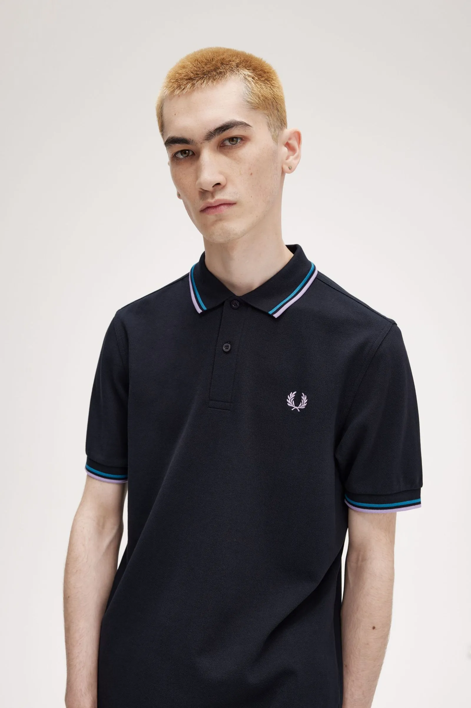 Fred Perry Twin Tipped SS Polo Navy/Blue/Violet