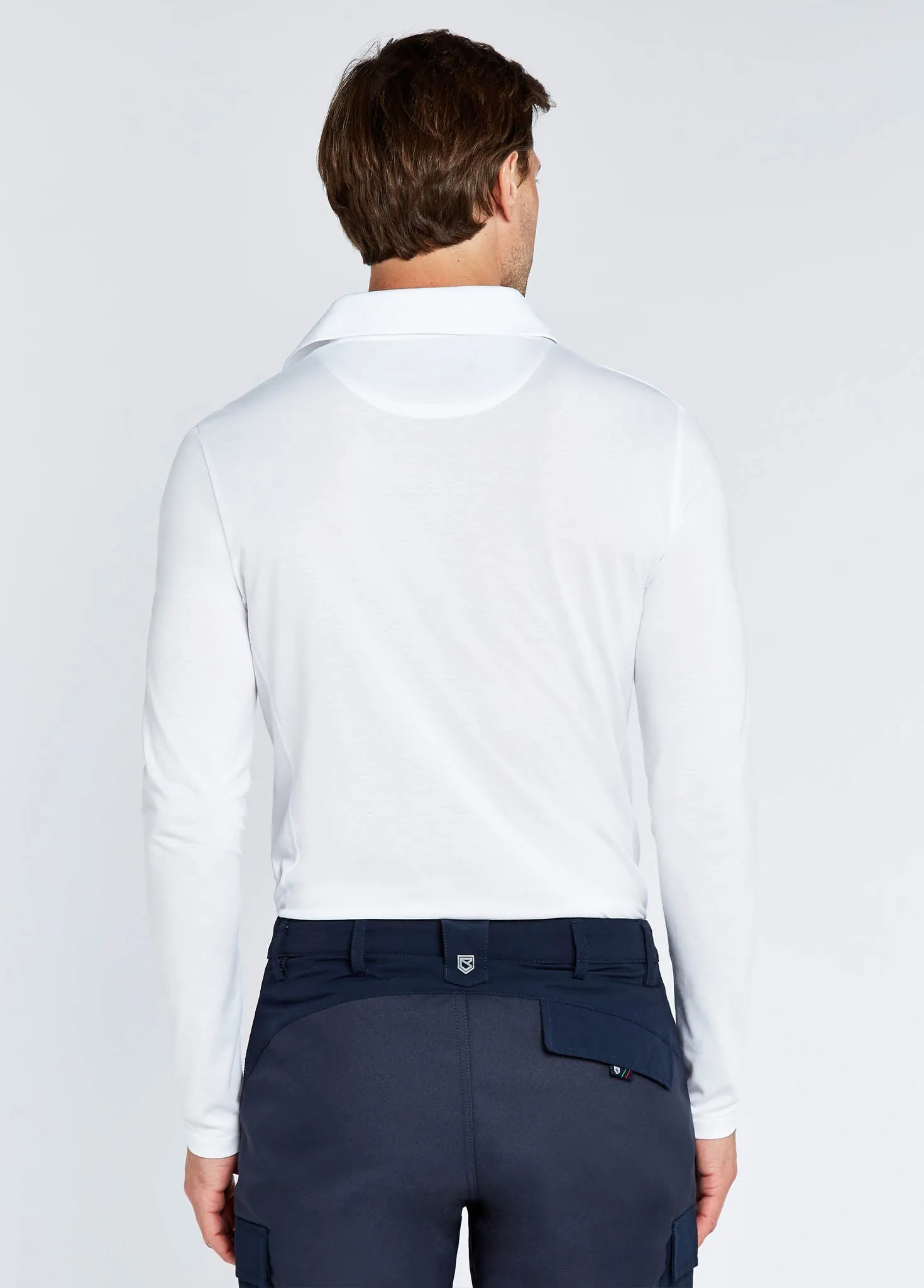 Freshford Mens Long-sleeved Polo - White