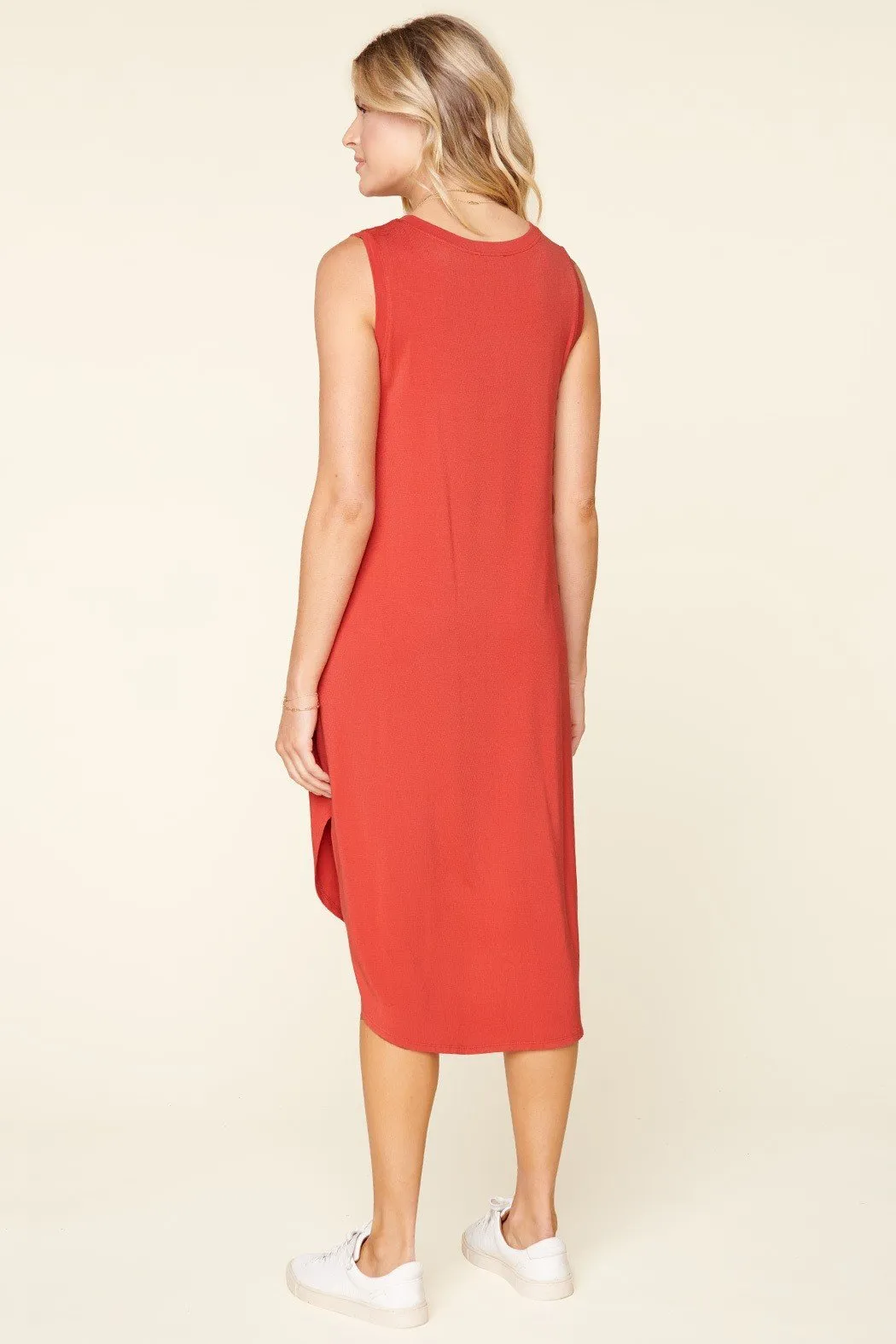 Gabbi Midi Shift Jersey Knit Dress