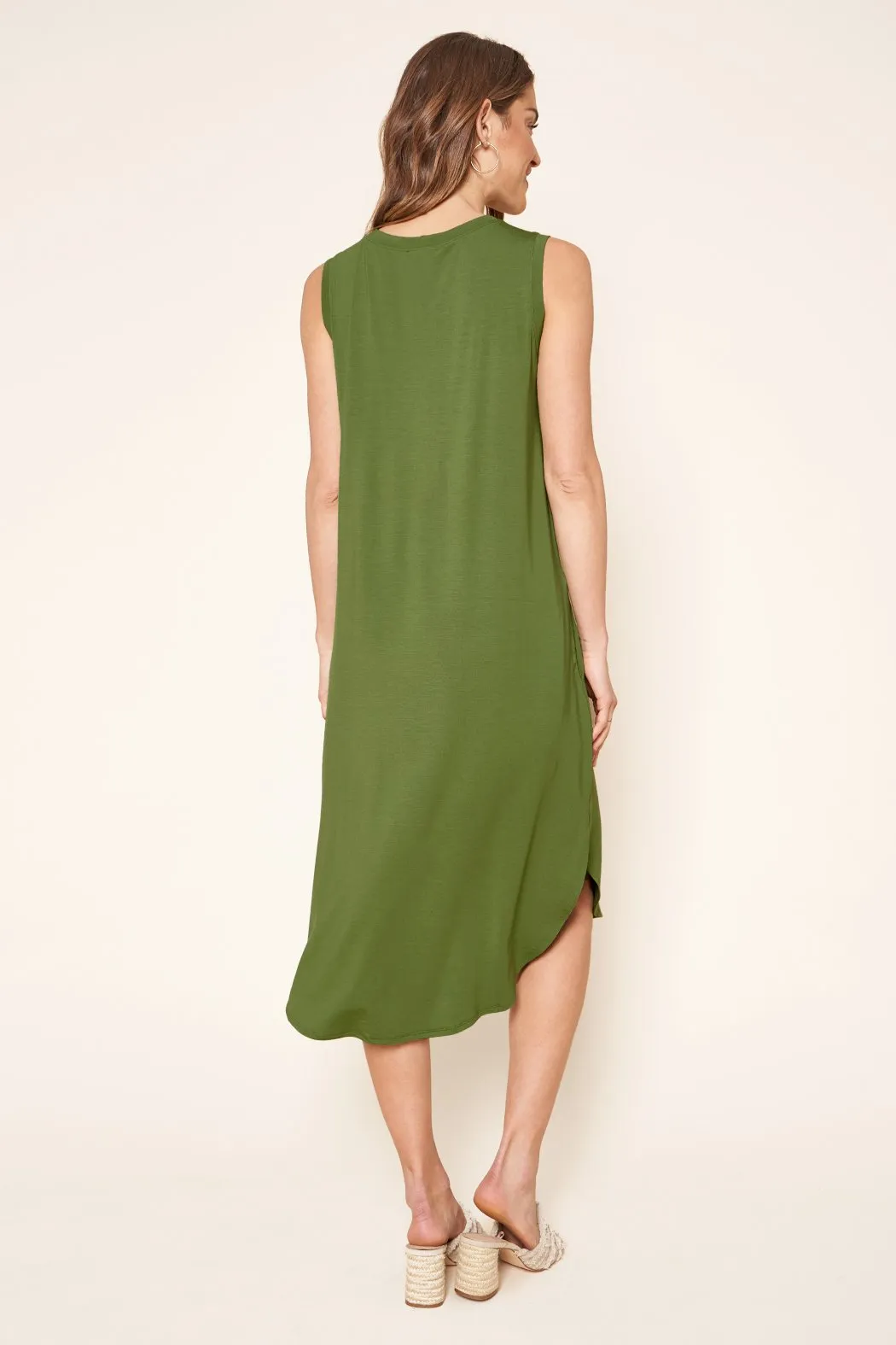 Gabbi Midi Shift Jersey Knit Dress