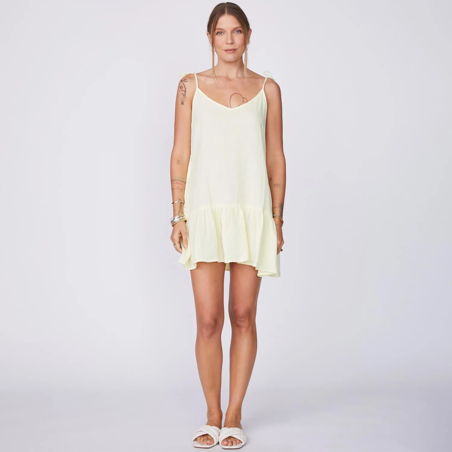 Sleeveless Easy Dress in Gauze material