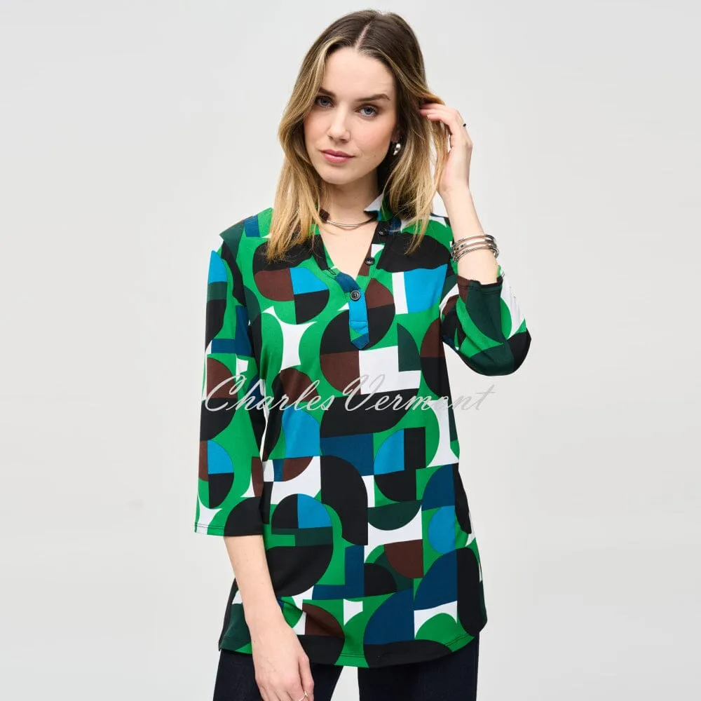 Geometric Print Tunic Top by Joseph Ribkoff