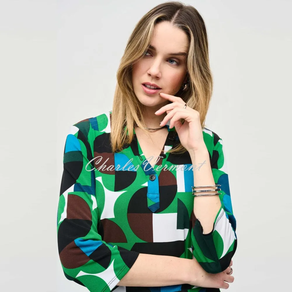 Geometric Print Tunic Top by Joseph Ribkoff