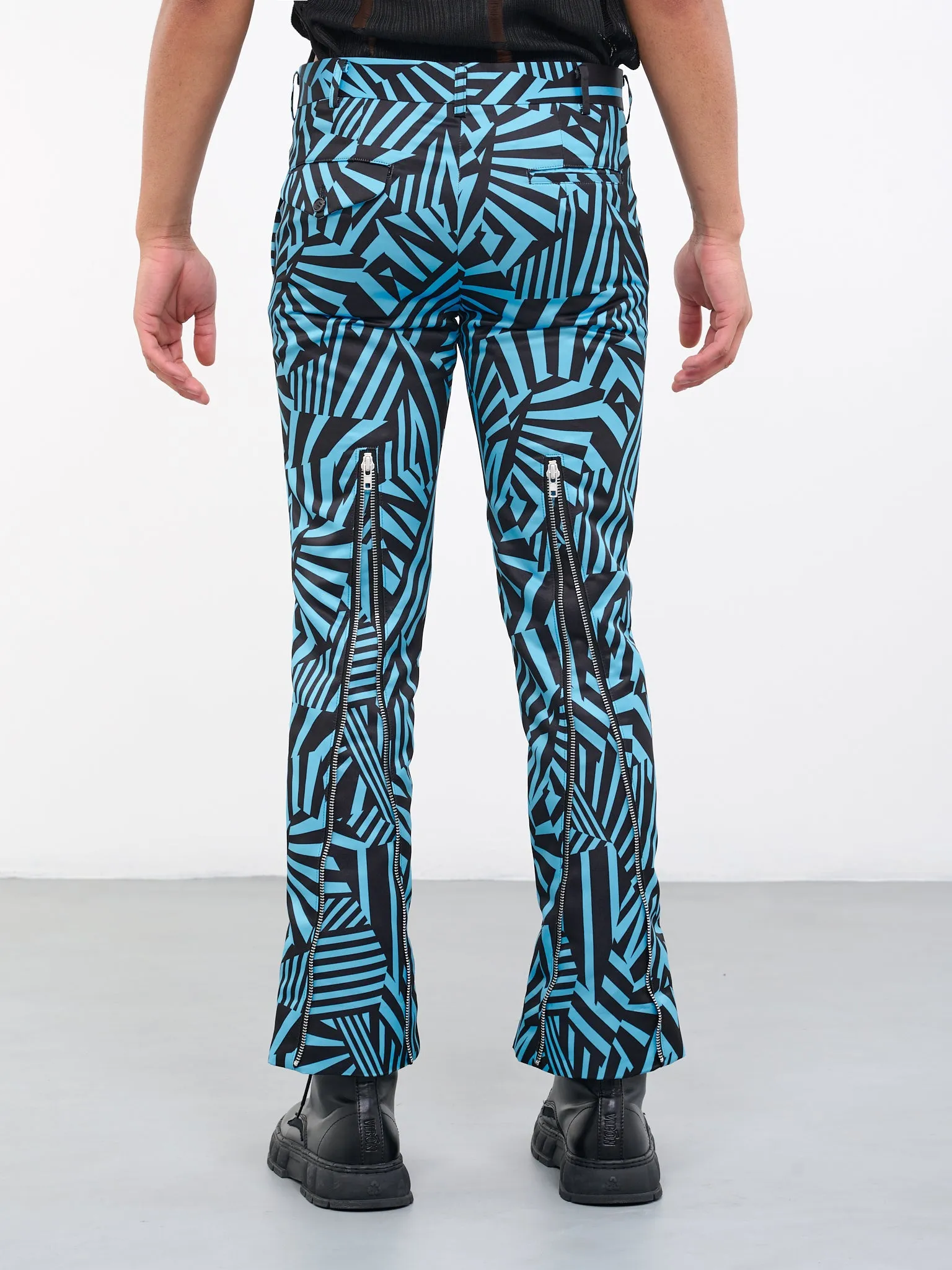 Geometric Zip Trousers (PK-P053-051-BLUE-BLACK)