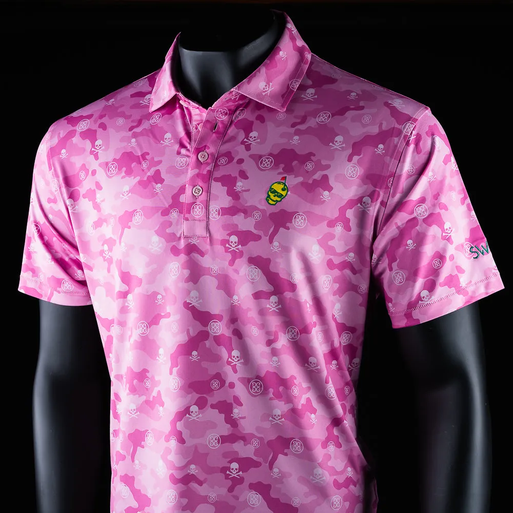 G/FORE Pink Camo Augusta Skull Polo