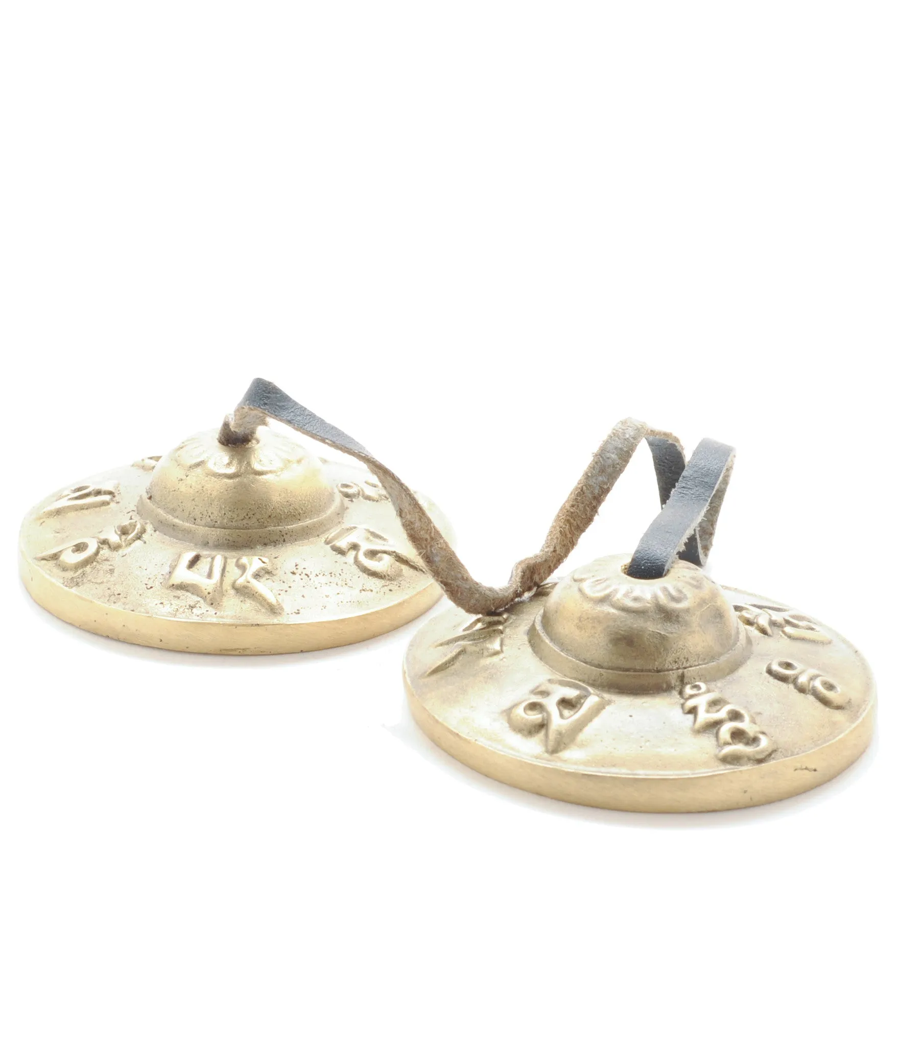 Giftboxed Tingsha Cymbal Set - With Om Mani Padme Hum Characters