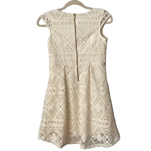 Girls Cream Lace Cap Sleeves Dress