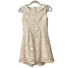 Girls Cream Lace Cap Sleeves Dress