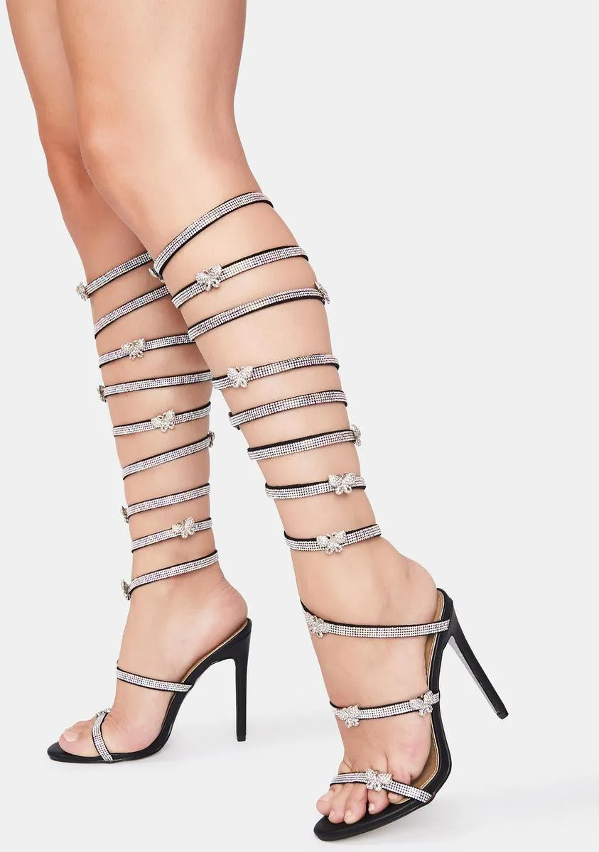 Going Up Butterfly Wrap Heels-