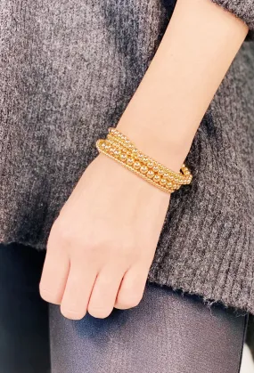 Gold beaded ball bracelets