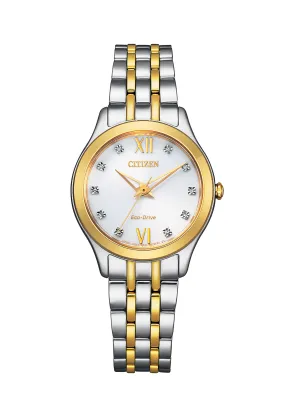 Citizen Women's Gold Plated Diamond Dot Dial Bracelet Watch