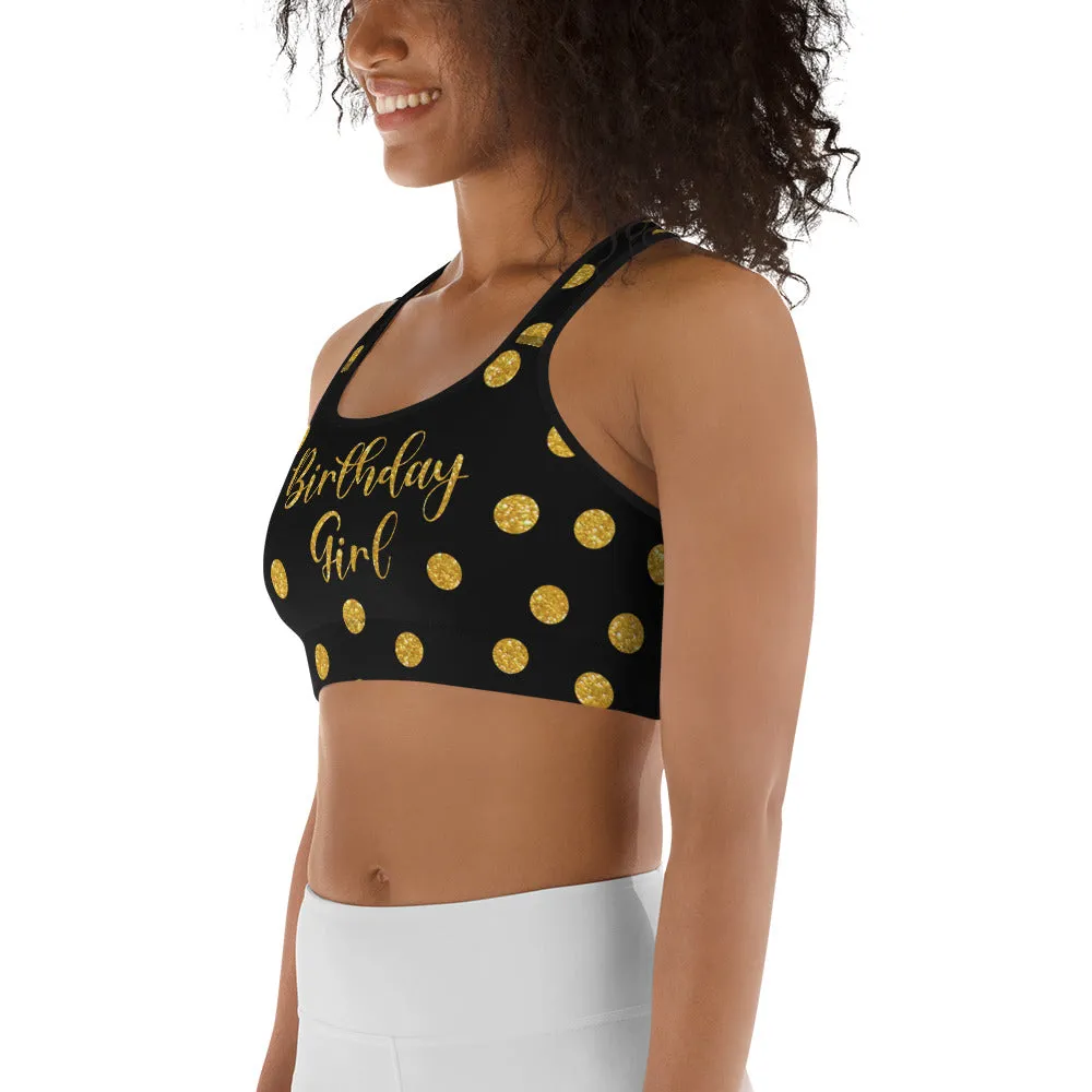 Golden Birthday Girl Sports Bra