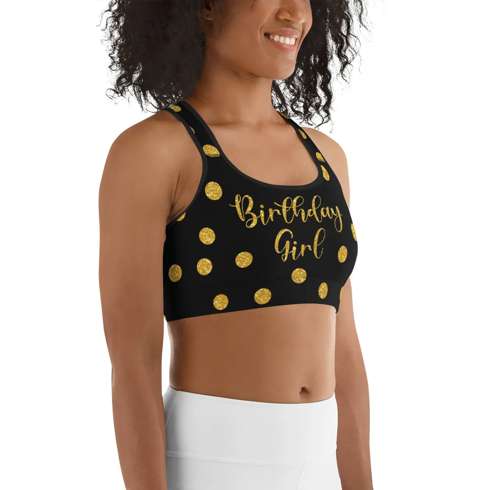 Golden Birthday Girl Sports Bra