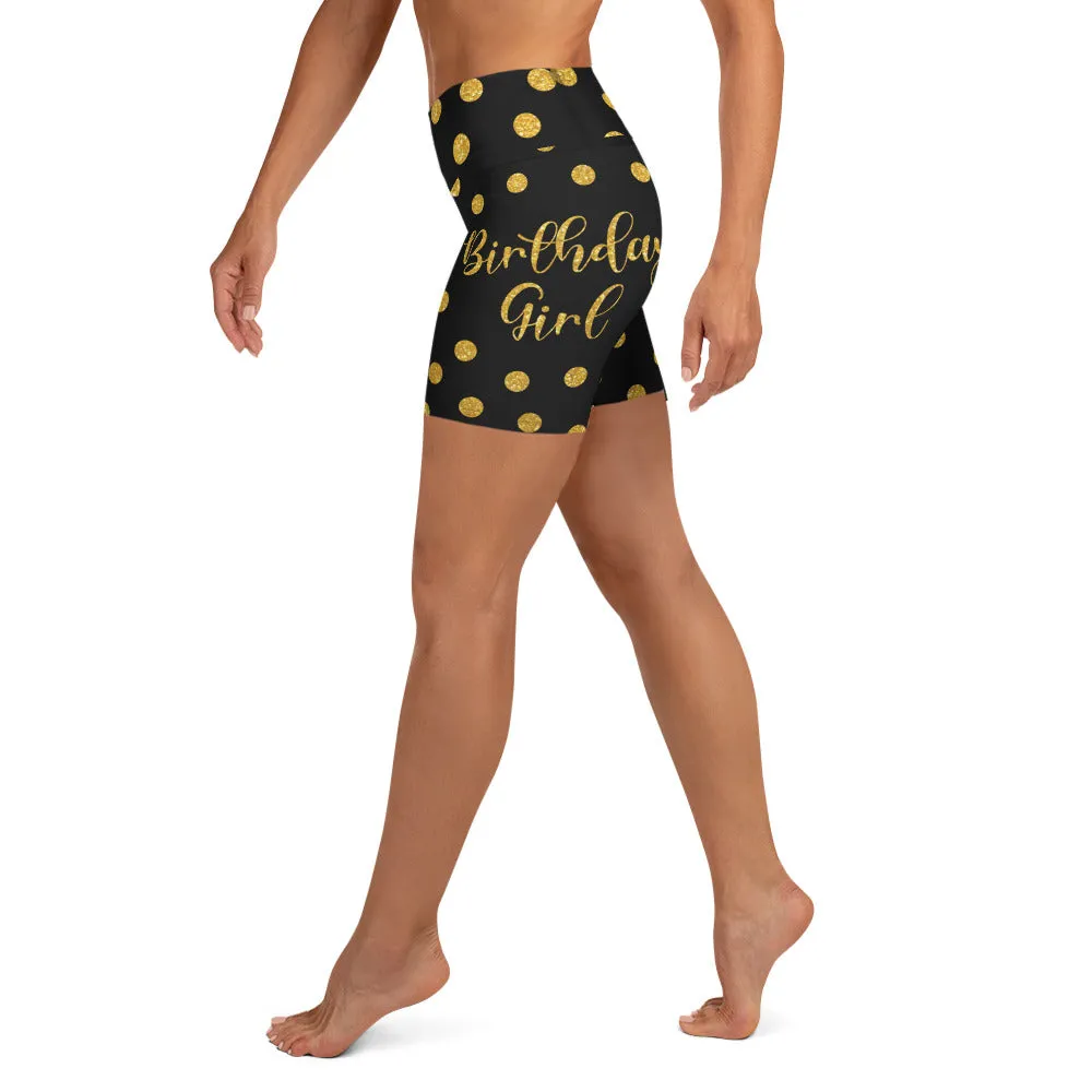 Golden Birthday Girl Yoga Shorts