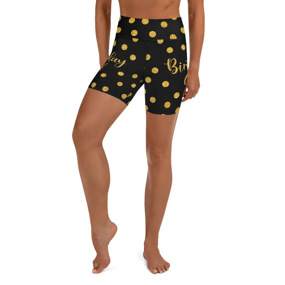 Golden Birthday Girl Yoga Shorts