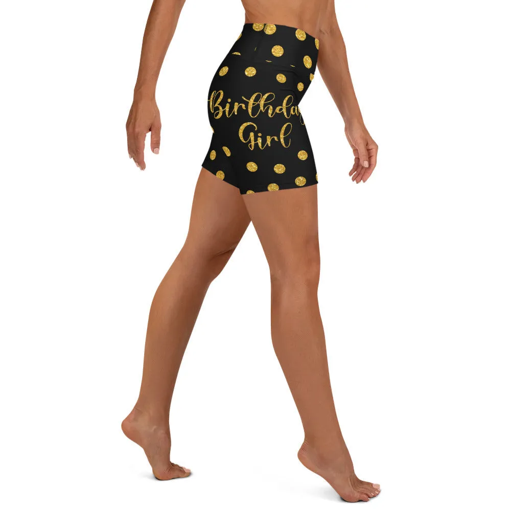 Golden Birthday Girl Yoga Shorts