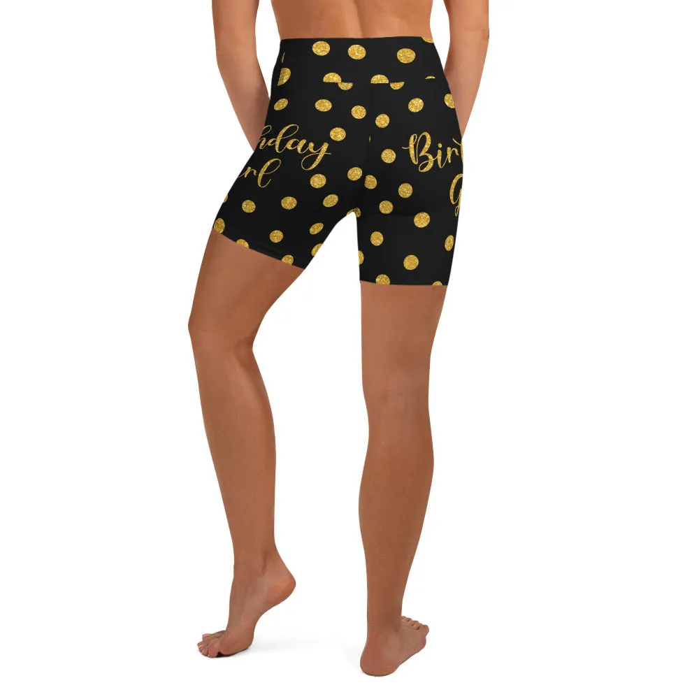 Golden Birthday Girl Yoga Shorts